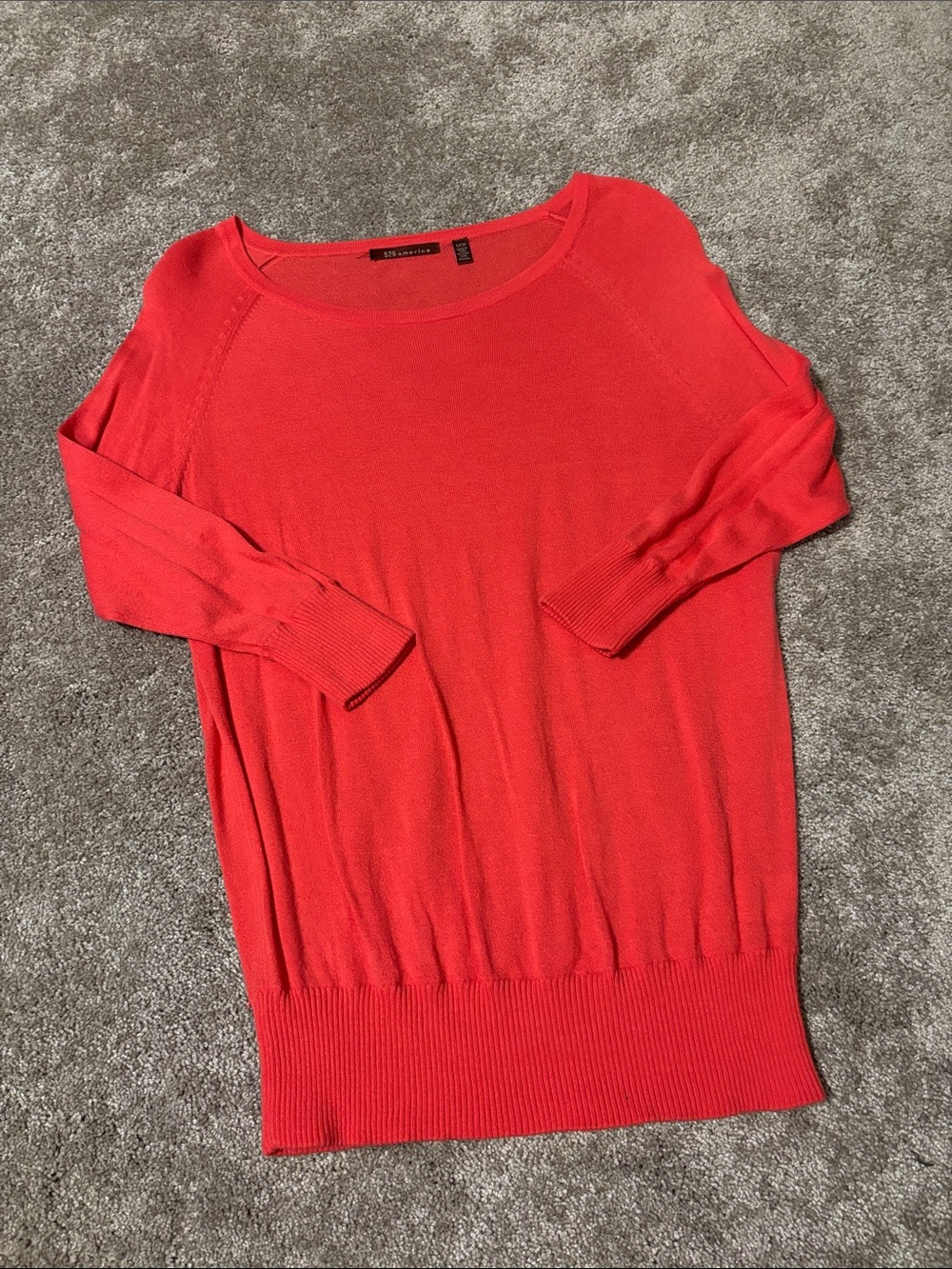 525 America Coral Scoop Neck Lightweight Sweater
